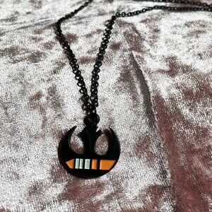 Star Wars The Force Awakens Black Squadron Rebel Logo Metal Necklace